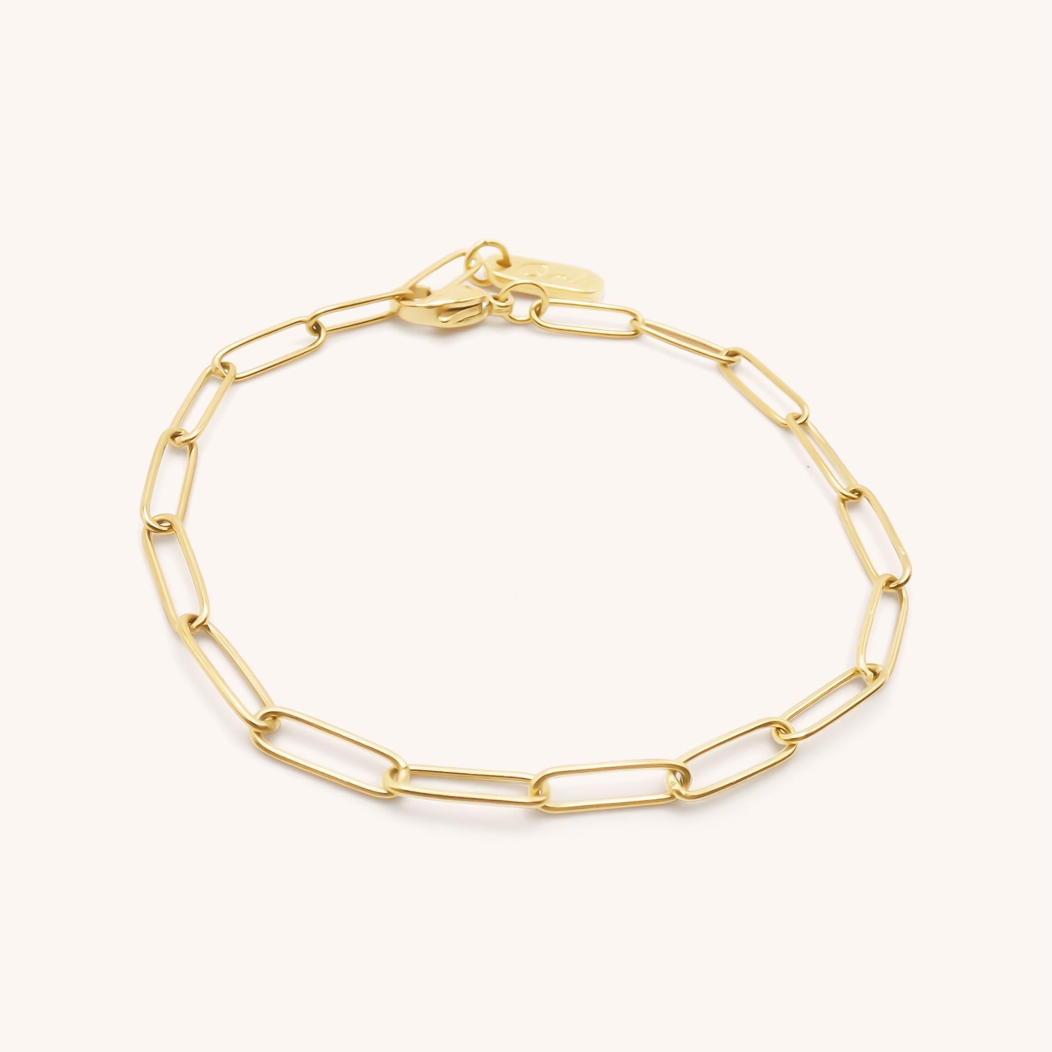 Paperclip Chain Bracelet Gold Orli Jewellery