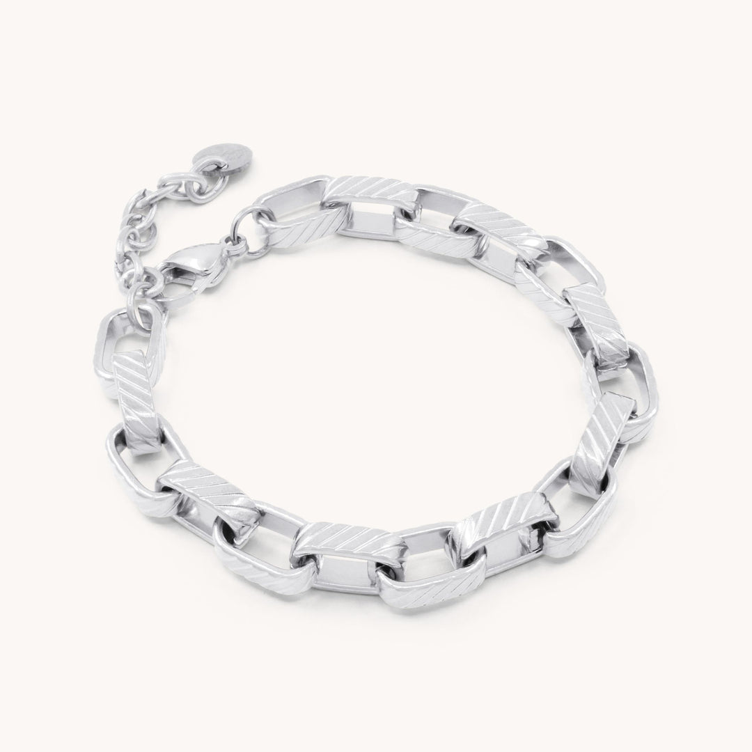 Geo Link Bracelet, Silver