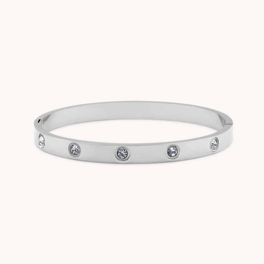 Cali Crystal Bangle in Silver