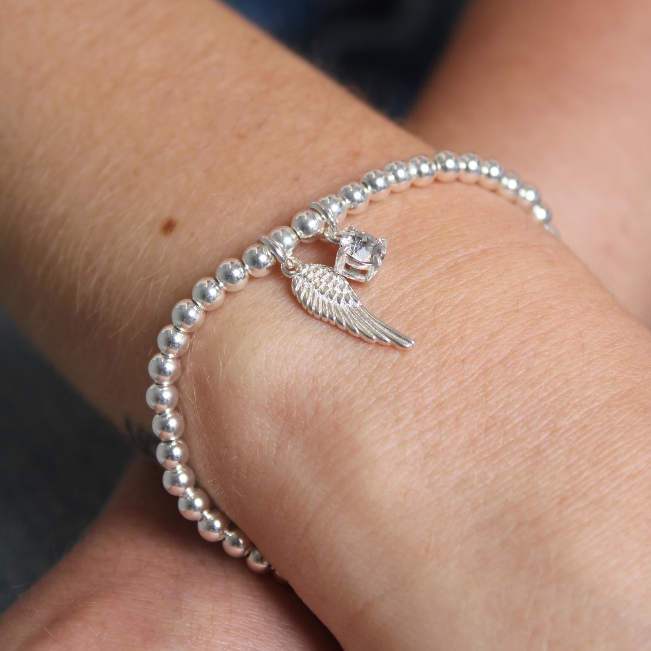 Sterling silver deals angel wing bracelet