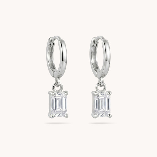 Birthstone Huggie Hoops in Silver