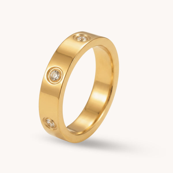 Cali Crystal Ring, Gold