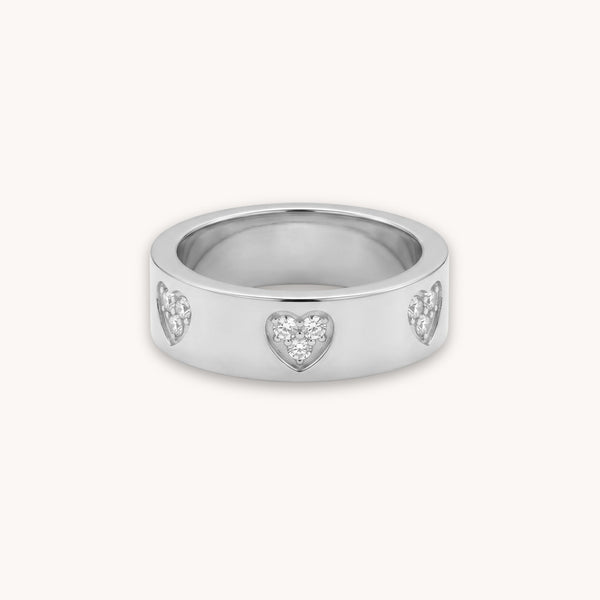 Celeste Heart Ring in Silver