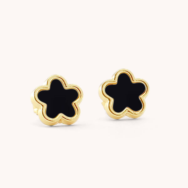Black Clover Studs, Gold