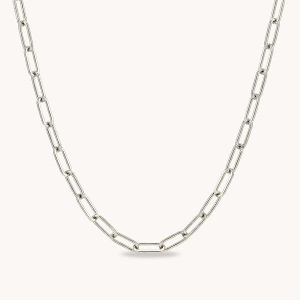 Paperclip Chain Necklace in Silver