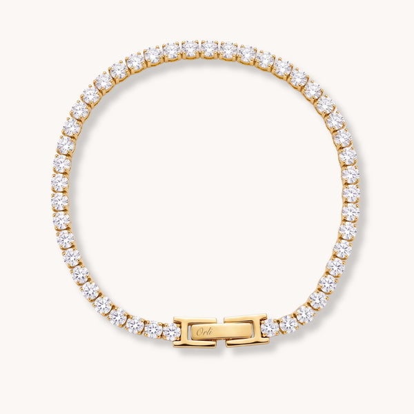 Statement Tennis Bracelet in Gold