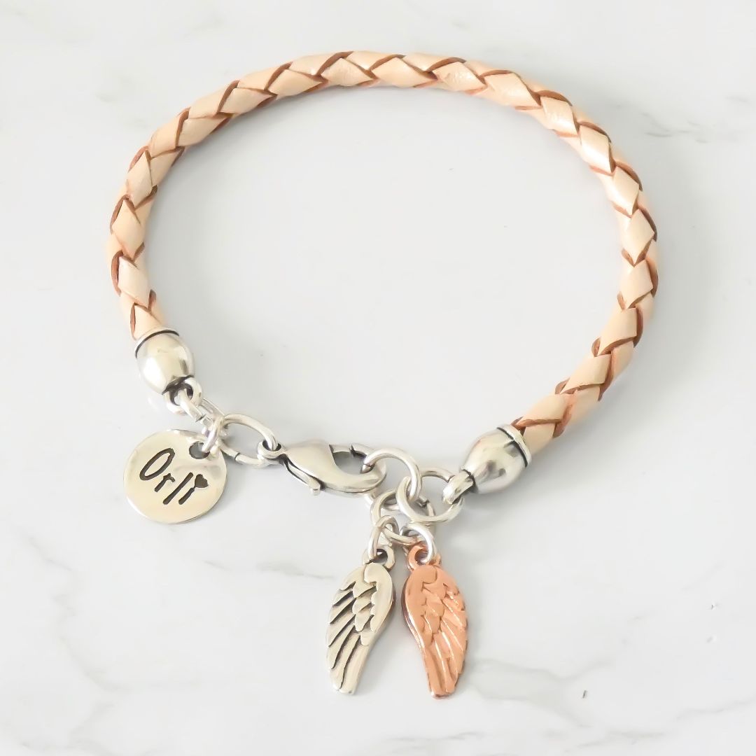 Angel wing hot sale leather bracelet