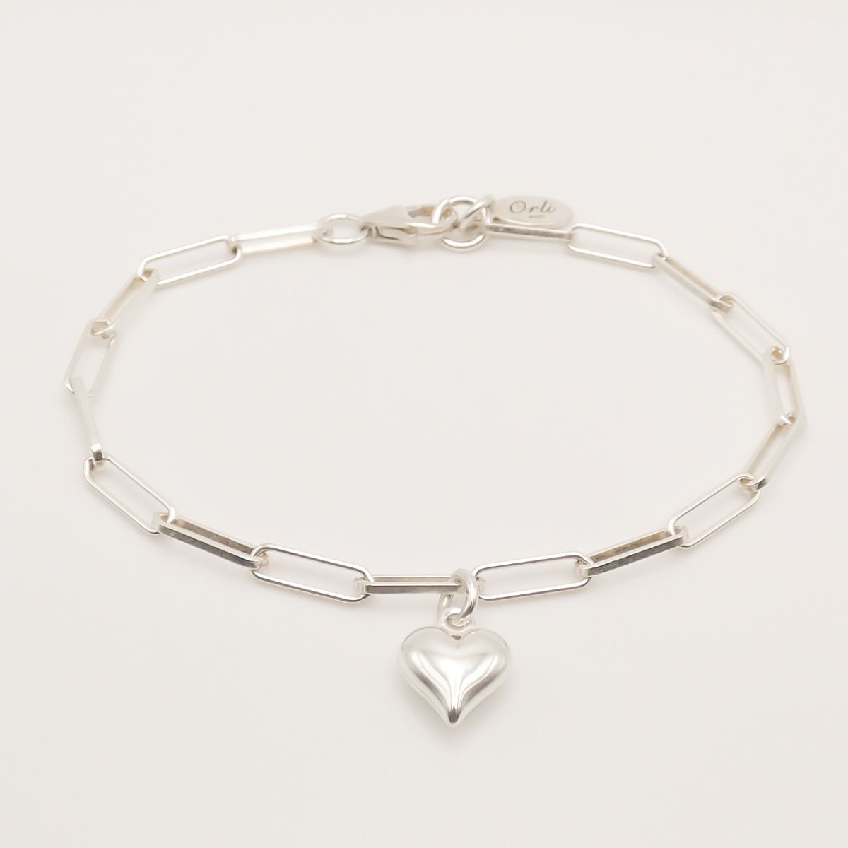 Open Heart Paperclip Chain Bracelet