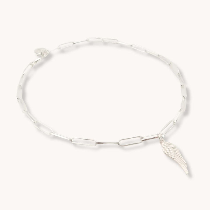 Sterling Silver Angel Wing Anklet