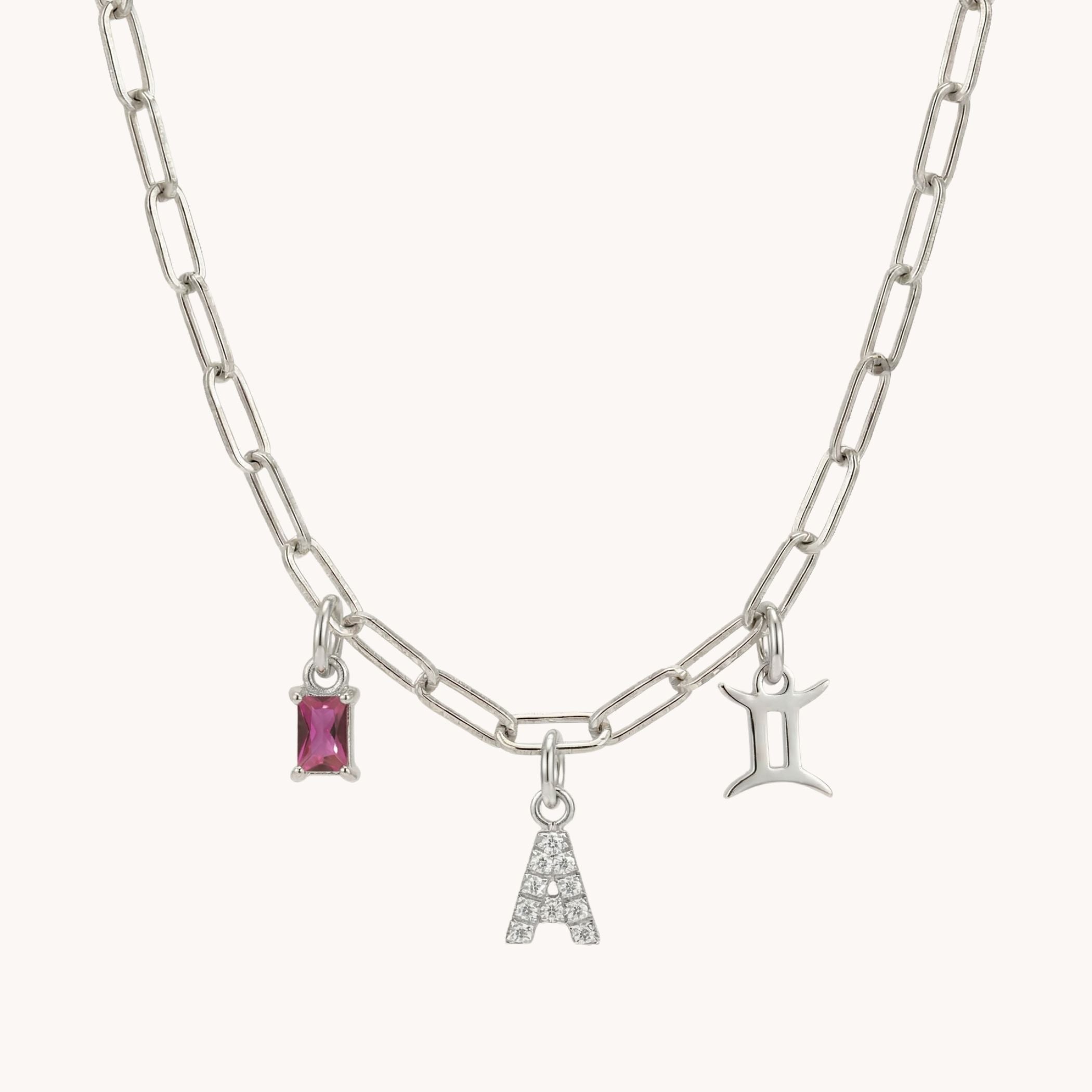 Charm Builder™ Paperclip Chain Necklace, Silver