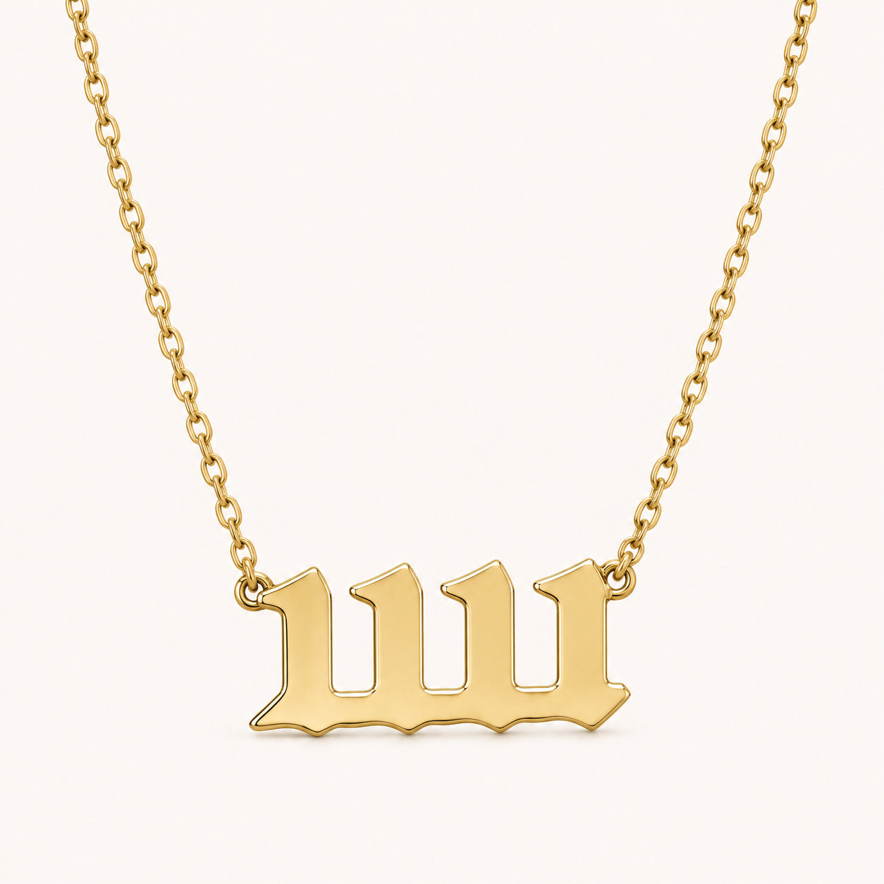 11:11 necklace in polished 18K gold plated stainless steel