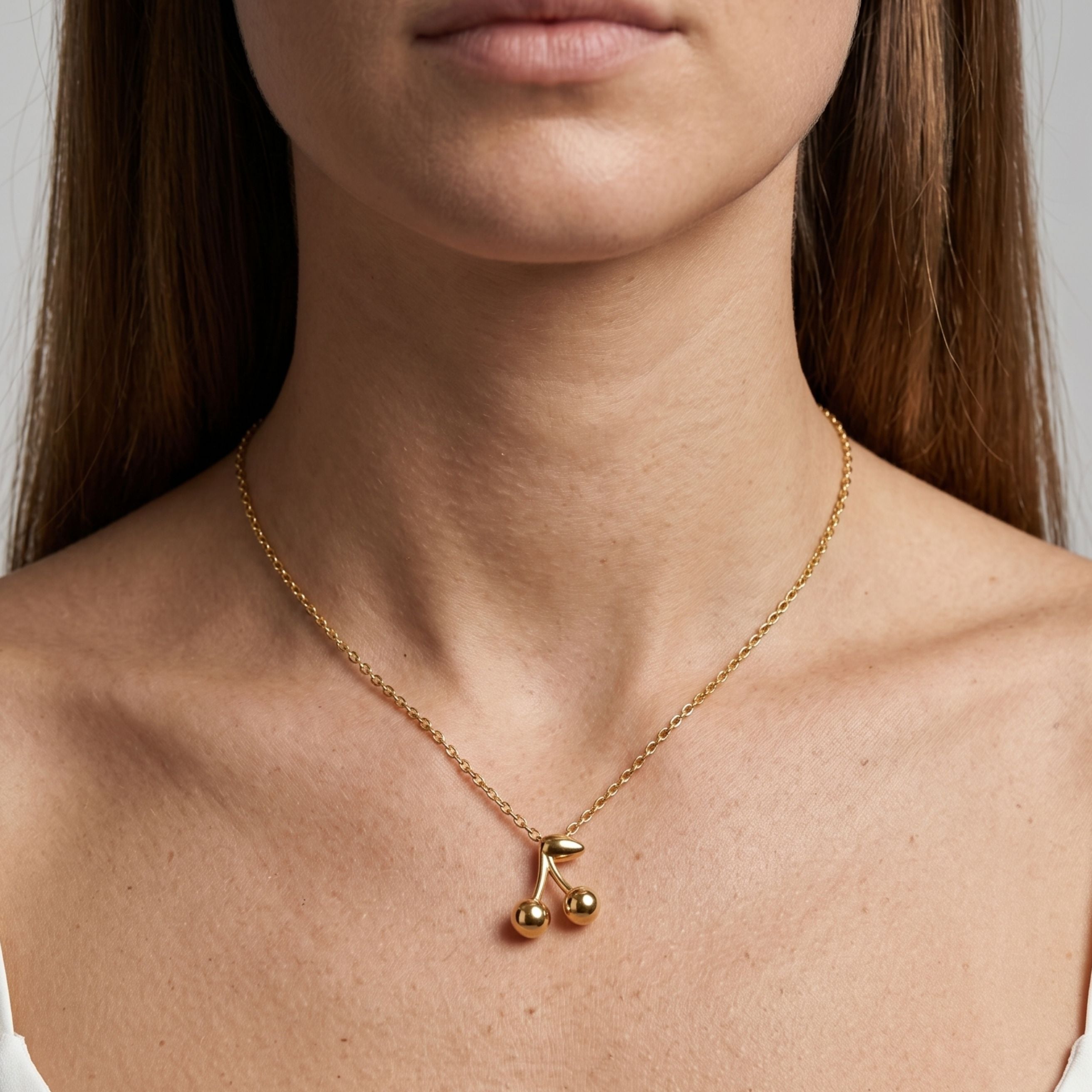 Cherry Necklace in Gold