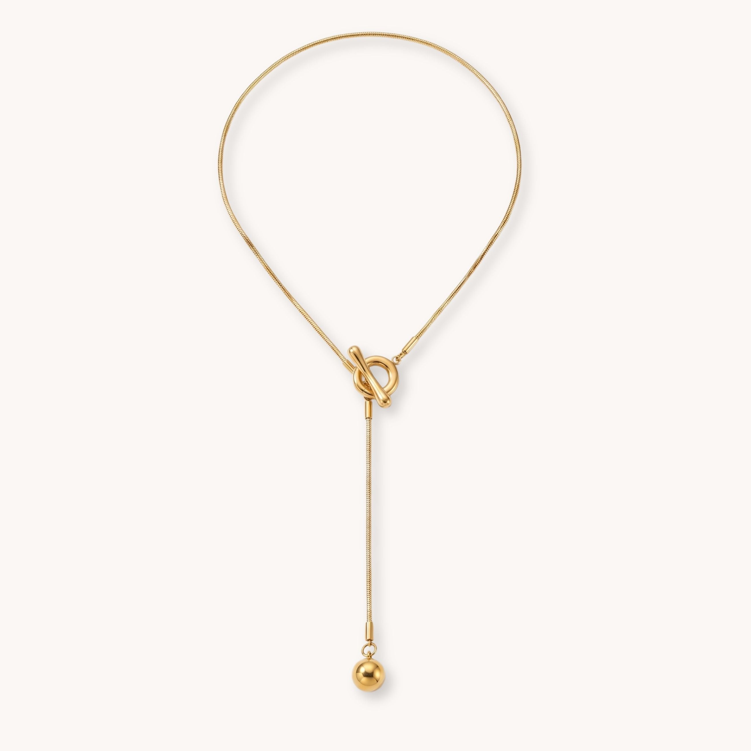 Toggle Lariat Necklace in Gold