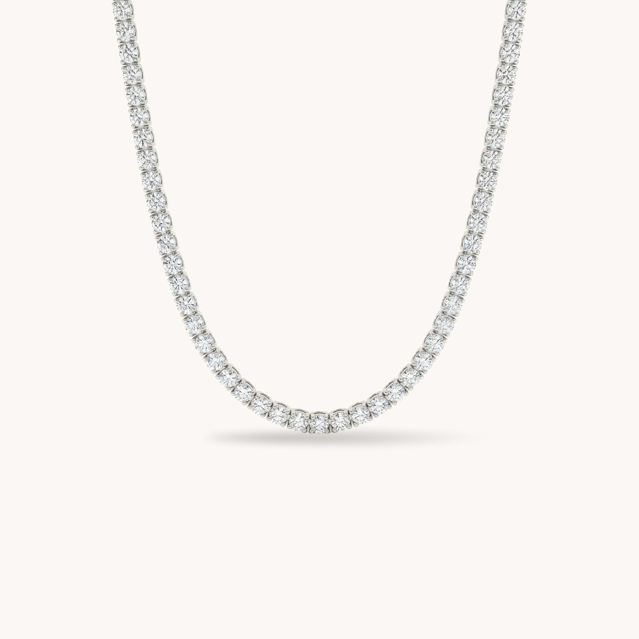 Crystal Tennis Necklace in Silver