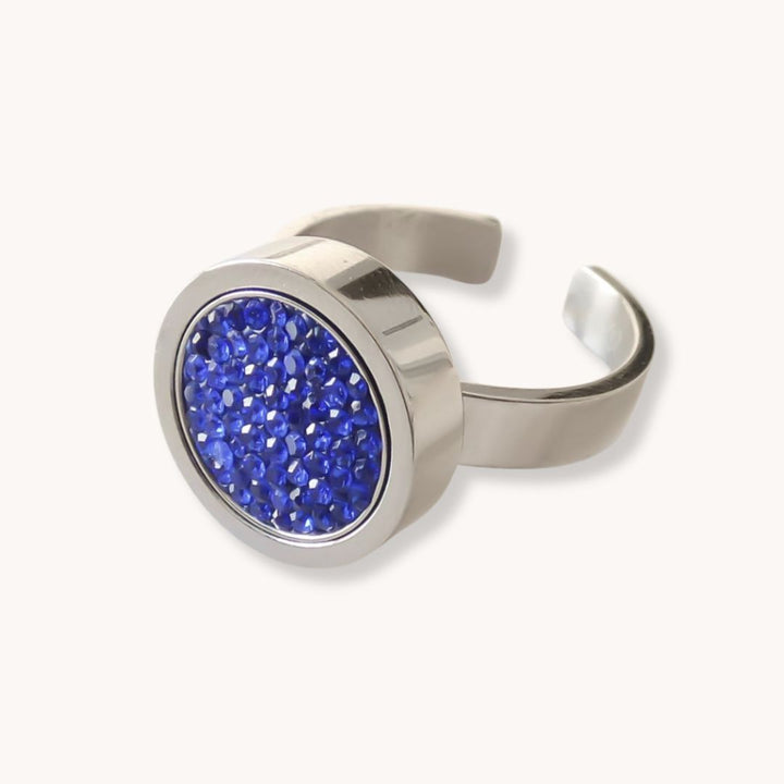 Crystal Creations Statement Ring, Dark blue