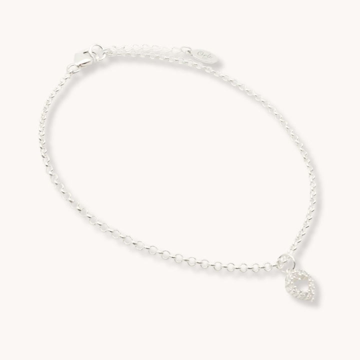 Sterling Silver Olivia Heart Anklet