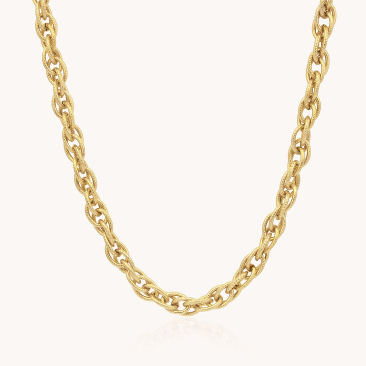 Textured Link Necklace, Gold