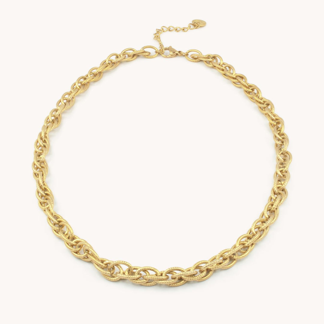 Textured Link Necklace, Gold
