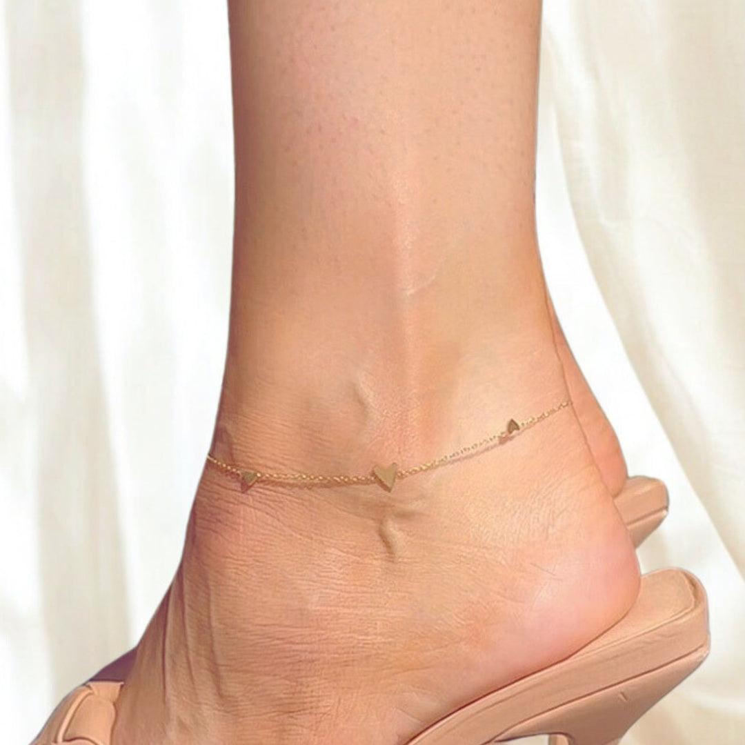 Golden Hearts Anklet