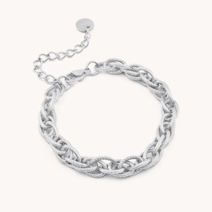 Textured Link Bracelet, Silver