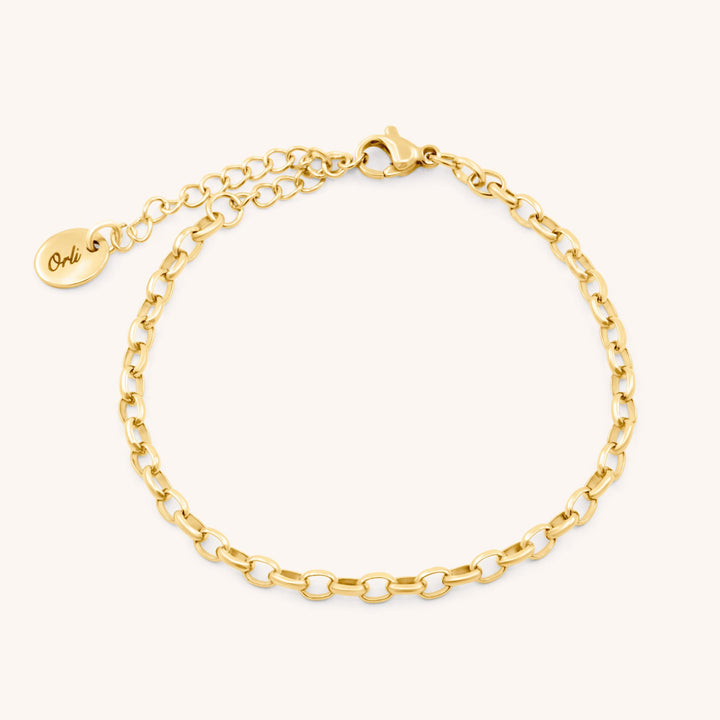 Maya Oval Rolo Chain Bracelet, Gold