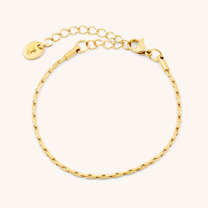 Iris Square Boston Chain Bracelet, Gold