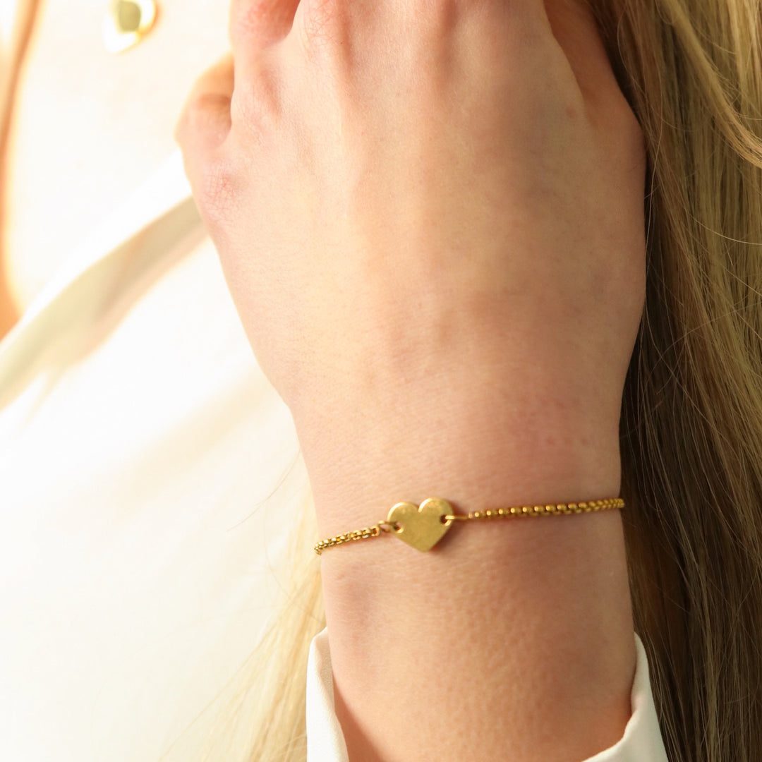 Heart Slider Bracelet, Gold