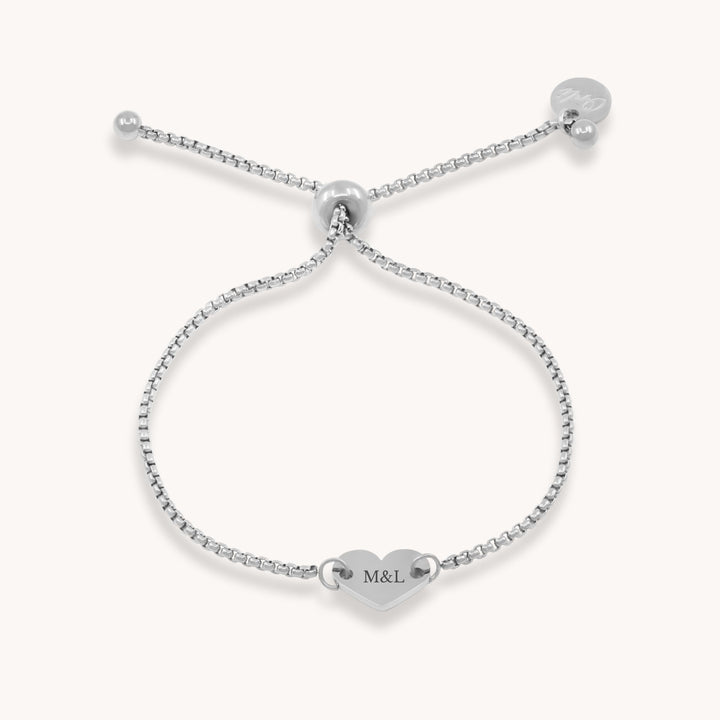 Heart Slider Bracelet, Silver