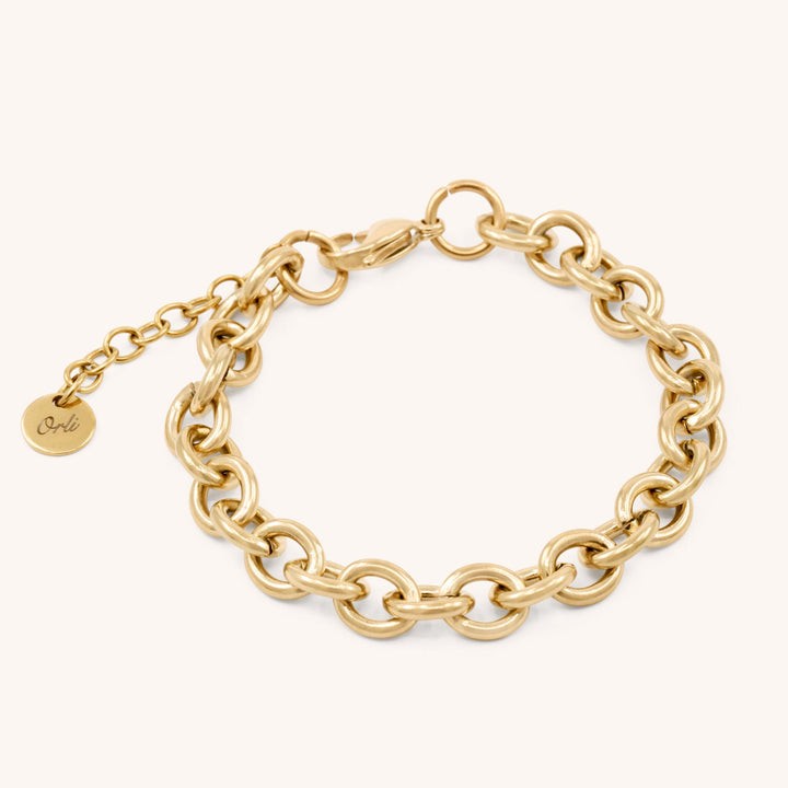 Chunky Oval Chain Bracelet, Gold