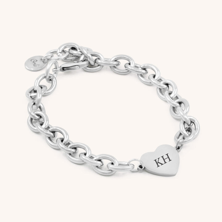 Isabella Heart Personalised Chunky Bracelet