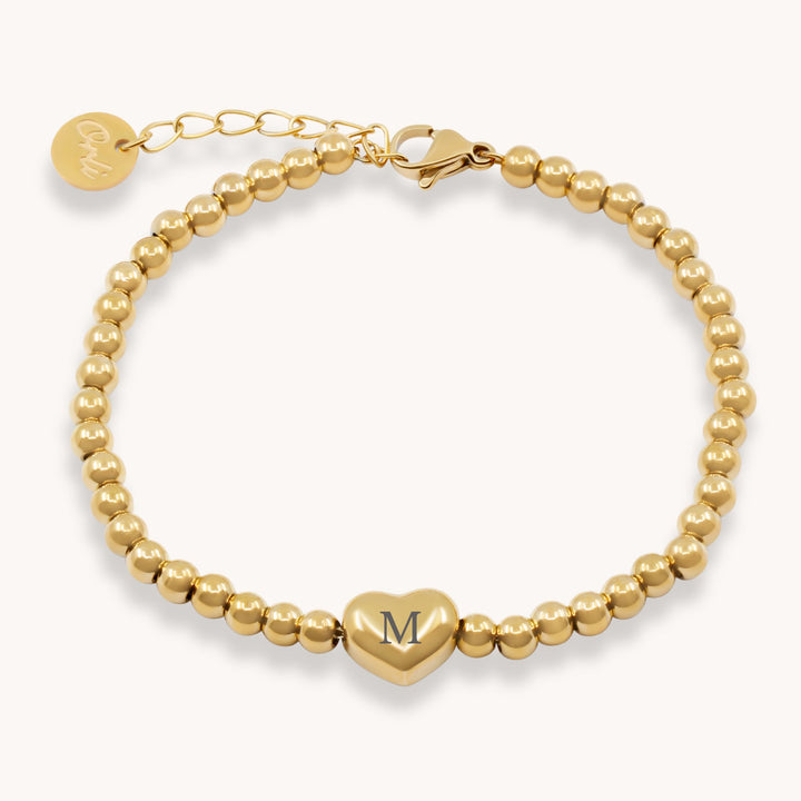 Beaded Heart Bracelet, Gold