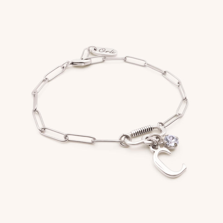 Freya Personalised Bracelet with Initial and Birthstone