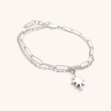 Double Chain Cosmic Starburst Bracelet, Silver