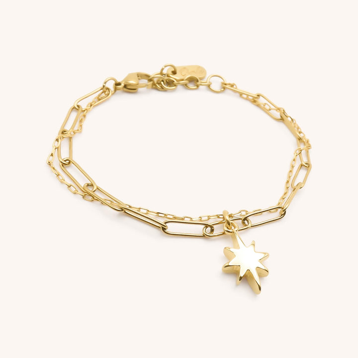 Double Chain Cosmic Starburst Bracelet, Gold