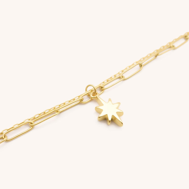 Double Chain Cosmic Starburst Bracelet, Gold