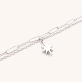Double Chain Cosmic Starburst Bracelet, Silver