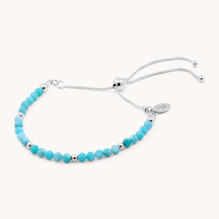 Sterling Silver Aquamarine Adjustable Bracelet