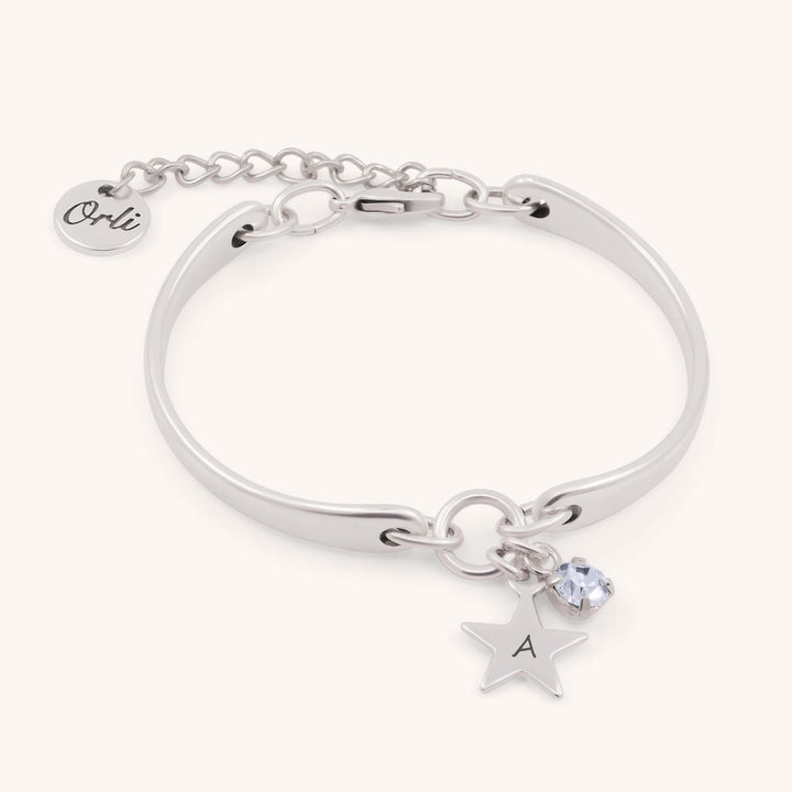 Personalised Star & Birthstone Brangle