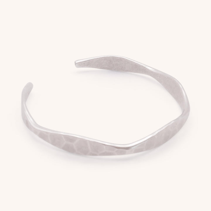 Hammered Cuff Bracelet, Silver