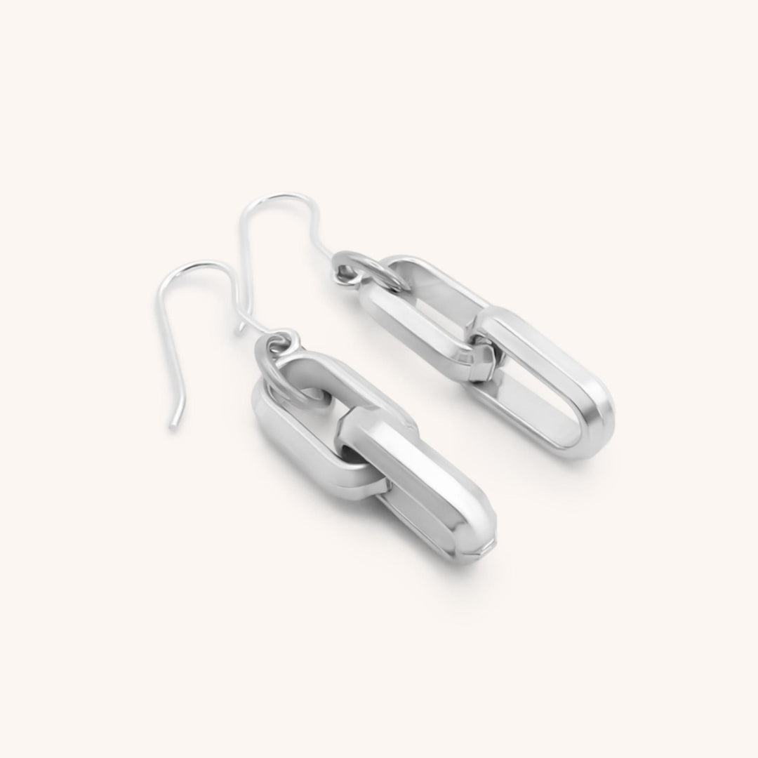 Square Link Hook Earrings