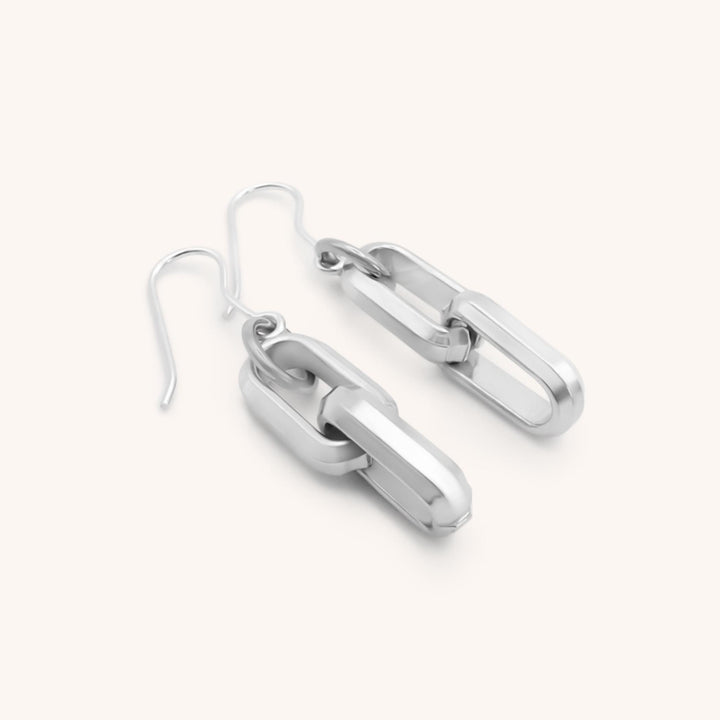 Square Link Hook Earrings