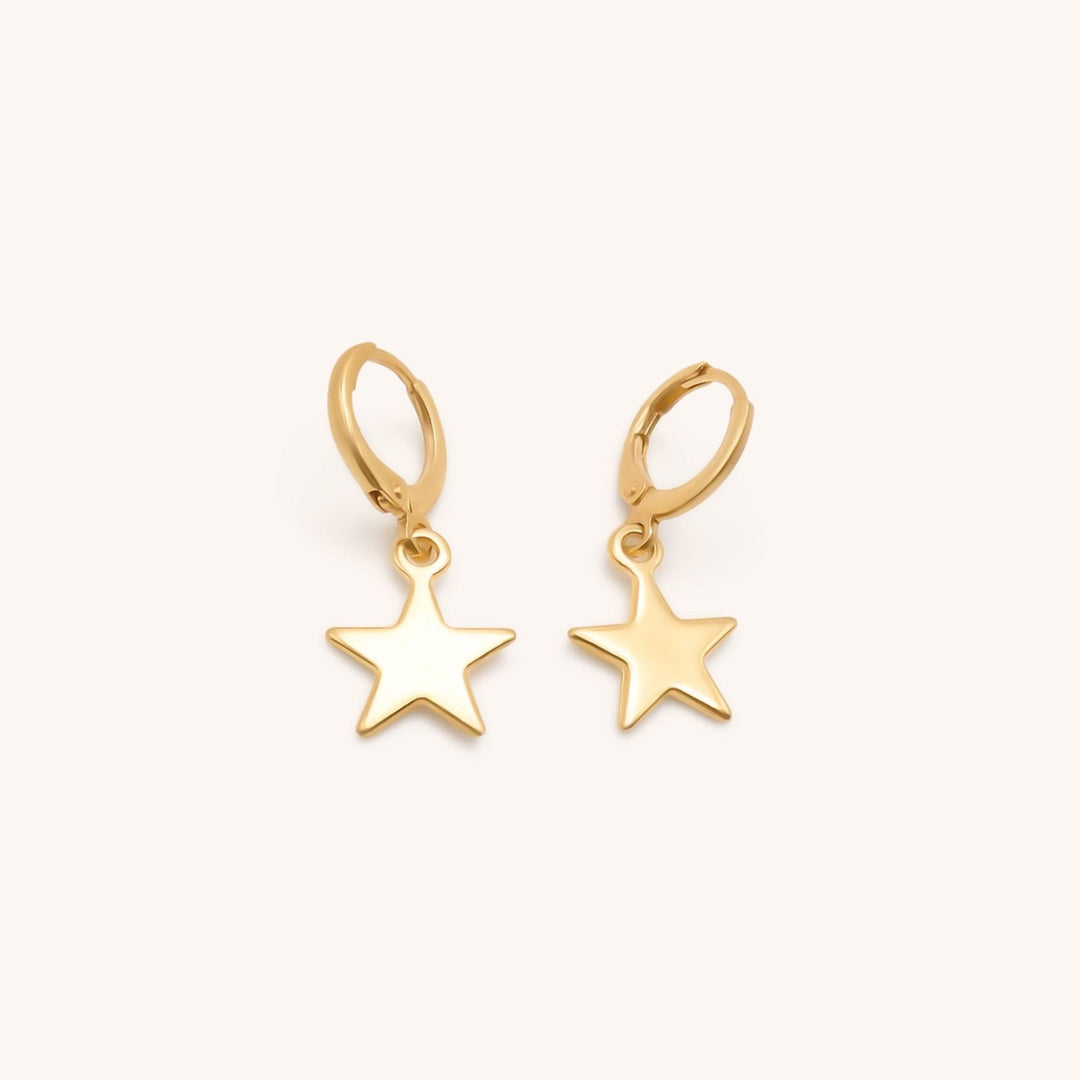 Star Huggie Hoops, Gold