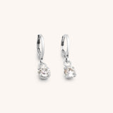 Birthstone Huggie Hoops, Silver