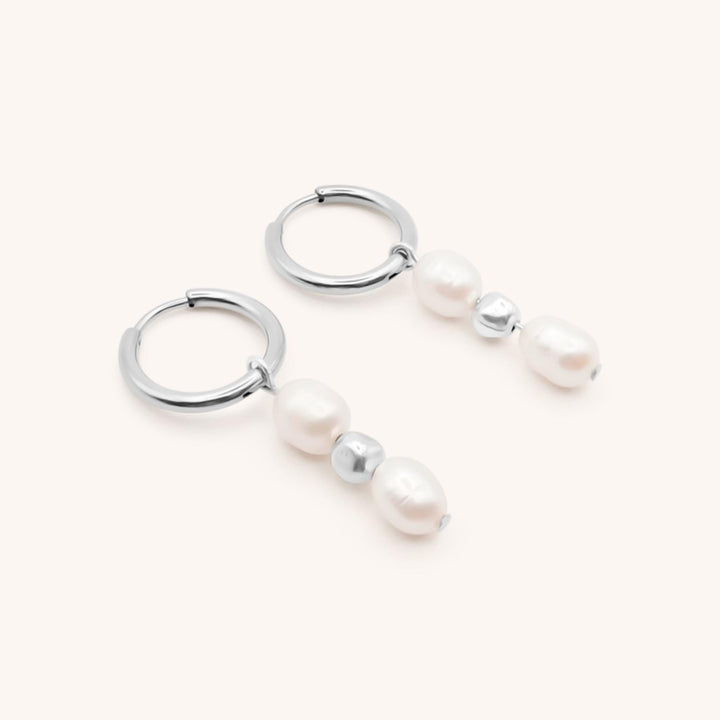 Remy Irregular pearl Hoop Earrings