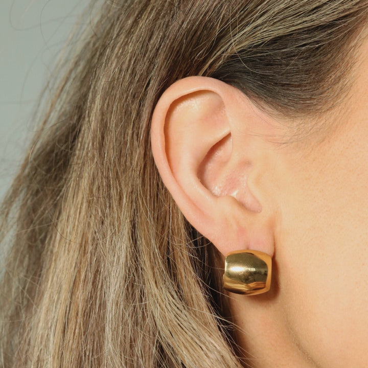 Dome Earrings, Gold