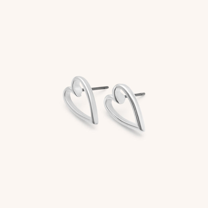 Mini Open Heart Stud Earrings