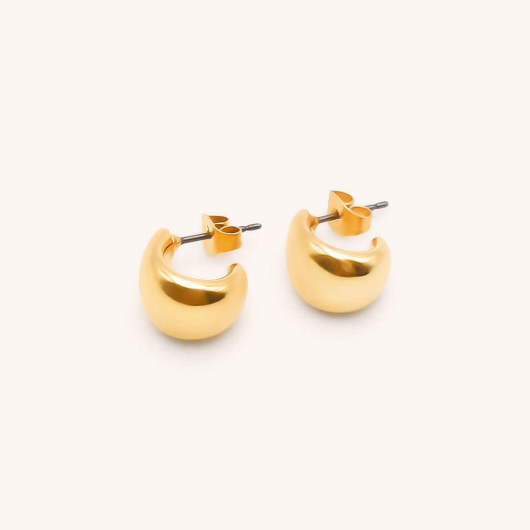 Small Chunky Half Hoops, Gold