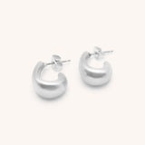 Medium Chunky Half Hoops, Silver
