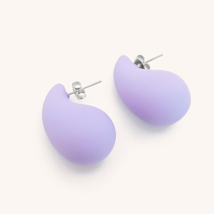 Large Teardrop Stud, Lilac