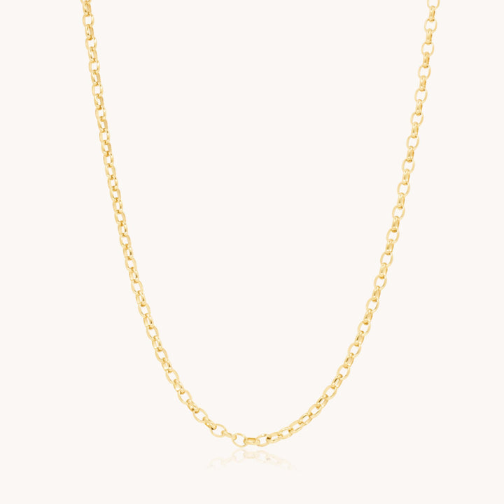 Maya Oval Rolo Chain Necklace, Gold